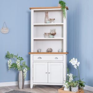 Chester White Painted Oak Small Sideboard & Hutch Set