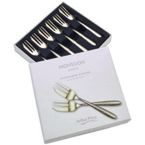 Arthur Price Monsoon Champagne Mirage Set Of 6 Pastry Forks