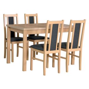 FURNITOP Dining Set DX8 - Table ALBA 1 + Chairs BOS 14 ( 4pcs.)