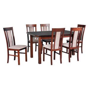 FURNITOP Dining Set DX35 - Table WENUS 5S + Chairs MILANO 8 ( 6pcs.)