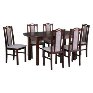 FURNITOP Dining Set DX16 - Table WENUS 1 + Chairs BOS 9 ( 6pcs.)