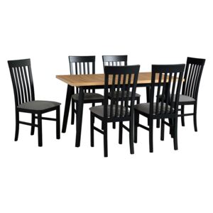 FURNITOP Dining Set DX30 - Table OSLO 5 + Chairs MILANO 2 ( 6pcs.)