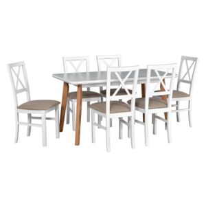 FURNITOP Dining Set DX31 - Table OSLO 7 + Chairs MILANO 4 ( 6pcs.)