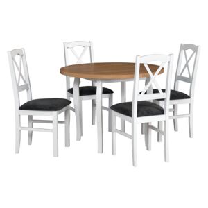 FURNITOP Dining Set DX12 - Table POLI 3 + Chairs NILO 11 ( 4pcs.)