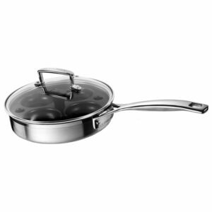 Le Creuset 3 Ply Stainless Steel Saute Pan With Poaching Insert
