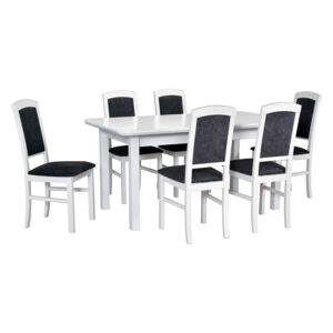 FURNITOP Dining Set DX24 - Table WENUS 2S + Chairs NILO 4 ( 6pcs.)