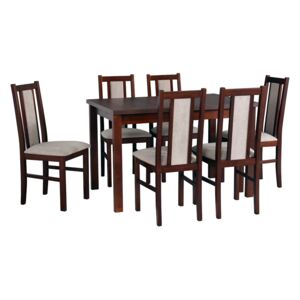 FURNITOP Dining Set DX20 - Table ALBA 2 + Chairs BOS 14 ( 6pcs.)
