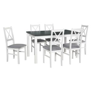 FURNITOP Dining Set DX27 - Table ALBA 1 + Chairs NILO 10 ( 6pcs.)
