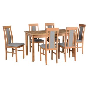 FURNITOP Dining Set DX22 - Table MODENA 1P + Chairs NILO 2 ( 6pcs.)