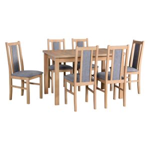 FURNITOP Dining Set DX19 - Table ALBA 1 + Chairs BOS 14 ( 6pcs.)