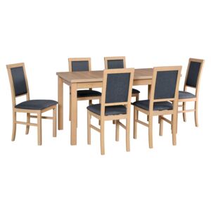 FURNITOP Dining Set DX23 - Table ALBA 2 + Chairs NILO 3 ( 6pcs.)