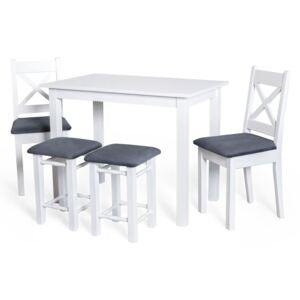 FURNITOP Table MAX VI + Chairs K-X (2pcs.) + Stool