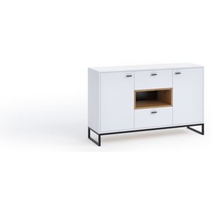 FURNITOP Chest of Drawers OLIER OE2 white / oak artisan