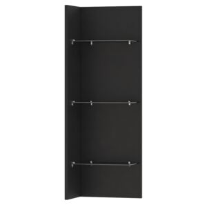 FURNITOP Wall panel with shelves HELIO HE03 black / grey glass