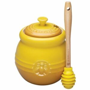Le Creuset Stoneware Honey Pot With Dipper Dijon