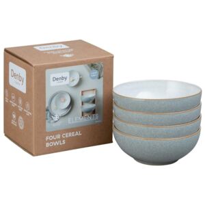 Denby Elements Light Grey Set Of 4 Cereal Bowls