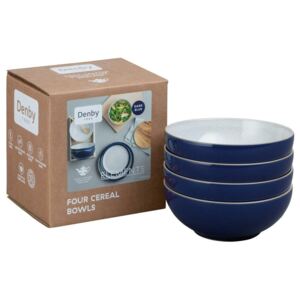 Denby Elements Dark Blue Set Of 4 Cereal Bowls