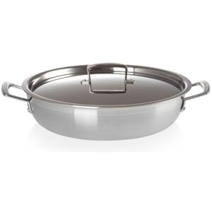 Le Creuset 30cm 3 Ply Stainless Steel Non-Stick Shallow Casserole With Lid