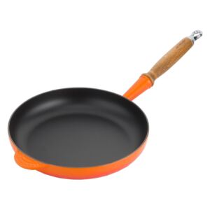 Le Creuset 26cm Cast Iron Frying Pan With Wooden Handle Volcanic