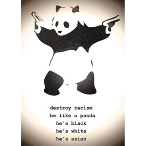 Poster Banksy - Panda Destroy Racism, (61 x 91.5 cm)
