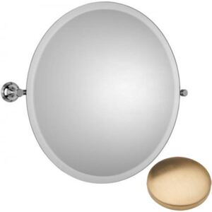 Samuel Heath Style Moderne Round Tilting Mirror L6745 Brushed Gold Unlacquered Regular