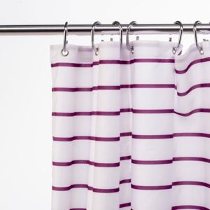 Croydex Polyester Patterned Textile Shower Curtain Plum One