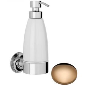 Samuel Heath Style Moderne Liquid Soap Dispenser White Ceramic N6647W Antique Gold