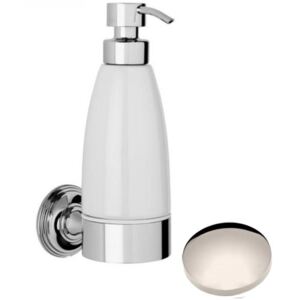 Samuel Heath Style Moderne Liquid Soap Dispenser White Ceramic N6647W Polished Nickel