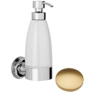 Samuel Heath Style Moderne Liquid Soap Dispenser White Ceramic N6647W Brushed Gold Matt