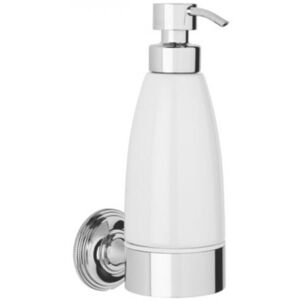 Samuel Heath Style Moderne Liquid Soap Dispenser White Ceramic N6647W Chrome Plated