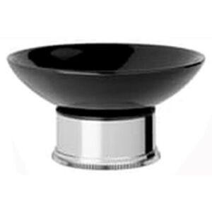 Samuel Heath Style Moderne Freestanding Black Ceramic Soap Holder N6664B Chrome Plated