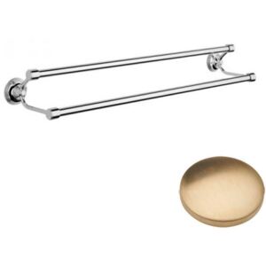 Samuel Heath Style Moderne Double Towel Rail N6701 Brushed Gold Unlacquered Large