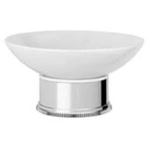 Samuel Heath Style Moderne Freestanding White Ceramic Soap Holder N6664W Chrome Plated
