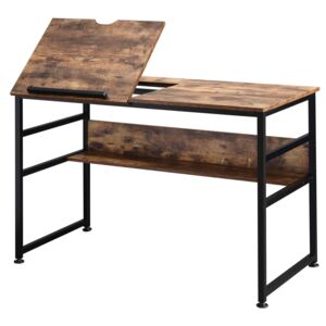 HOMCOM Adjustable Drafting Table Desk Drawing Table, Craft Desk Workstation for Painting, Multifunctional Writing Desk w/ 15-Level Tiltable Tabletop