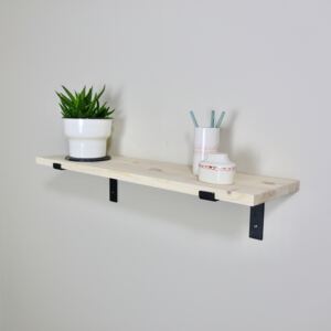 ZIITO H2 - Wood shelf with steel bracket below shelf