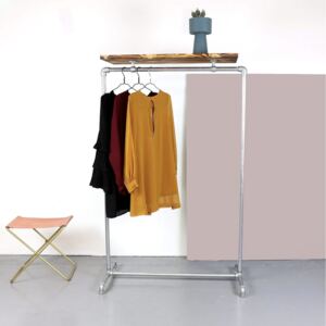 ZIITO WT - Clothes rack with top wooden shelf