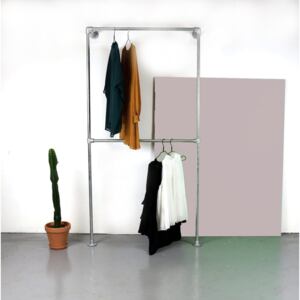 ZIITO W1 - Wall mounted clothes rack with two pipes