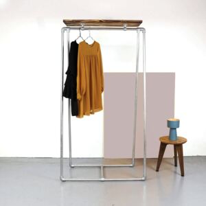 ZIITO ST - Tall clothes rack with wooden top shelf