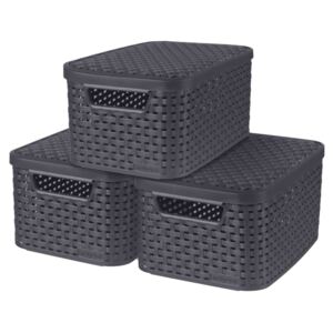 Curver Style Storage Boxes with Lid 3 pcs Size S 6L Anthracite