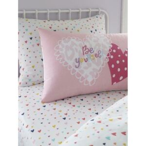 Hearts Single Pink Fitted Sheet