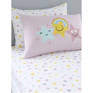 Hello Star Single Pink Fitted Sheet