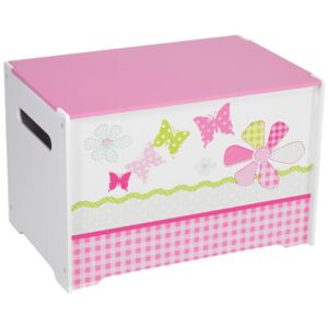 Worlds Apart Toy Box Patchwork 60x39x39 cm Pink WORL230004