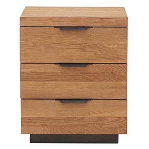 Earth 3 Drawer Bedside Table - Brown