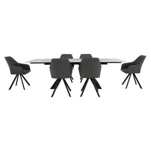 Chamonix Extending Dining Table and 6 Chairs - White