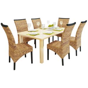 VidaXL Dining Chairs 6 pcs Abaca and Solid Mango Wood