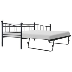 VidaXL Bed Frame Black Steel 180x200/90x200 cm
