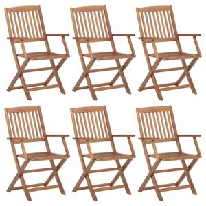 VidaXL Folding Garden Chairs 6 pcs Solid Acacia Wood