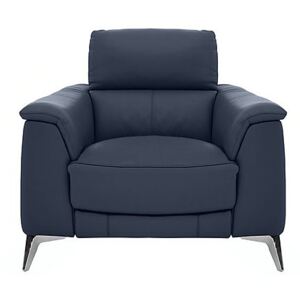 Odyssey Leather Recliner Armchair with Power Headrests - Blue- World of Leather