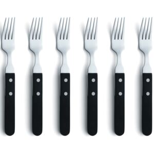Amefa Steak Fork Set 6pcs Silver and Black