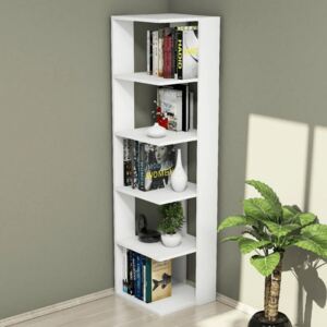 Homemania Bookcase Corner 41.8x41.8x160.8cm White